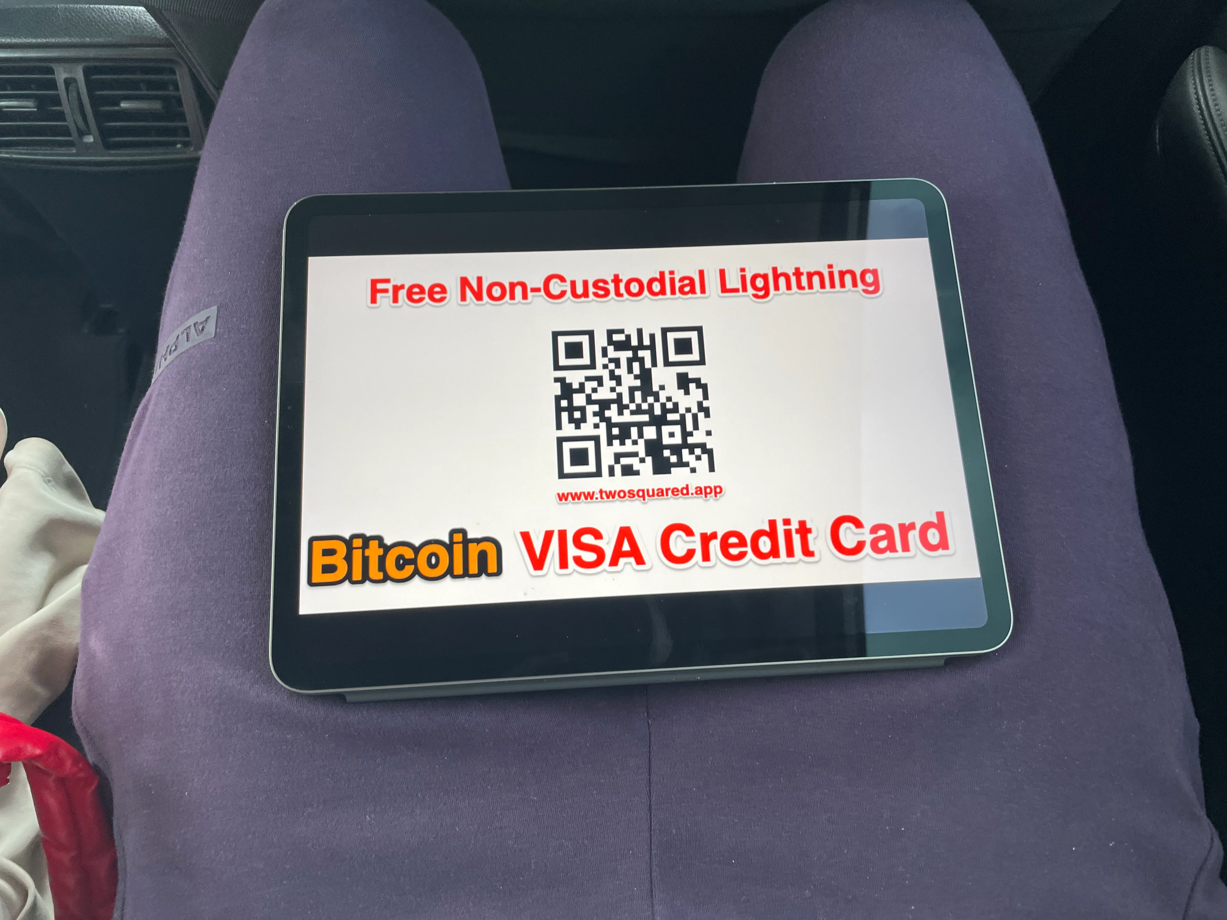 Hunter's ugly, scammy looking iPad sign
